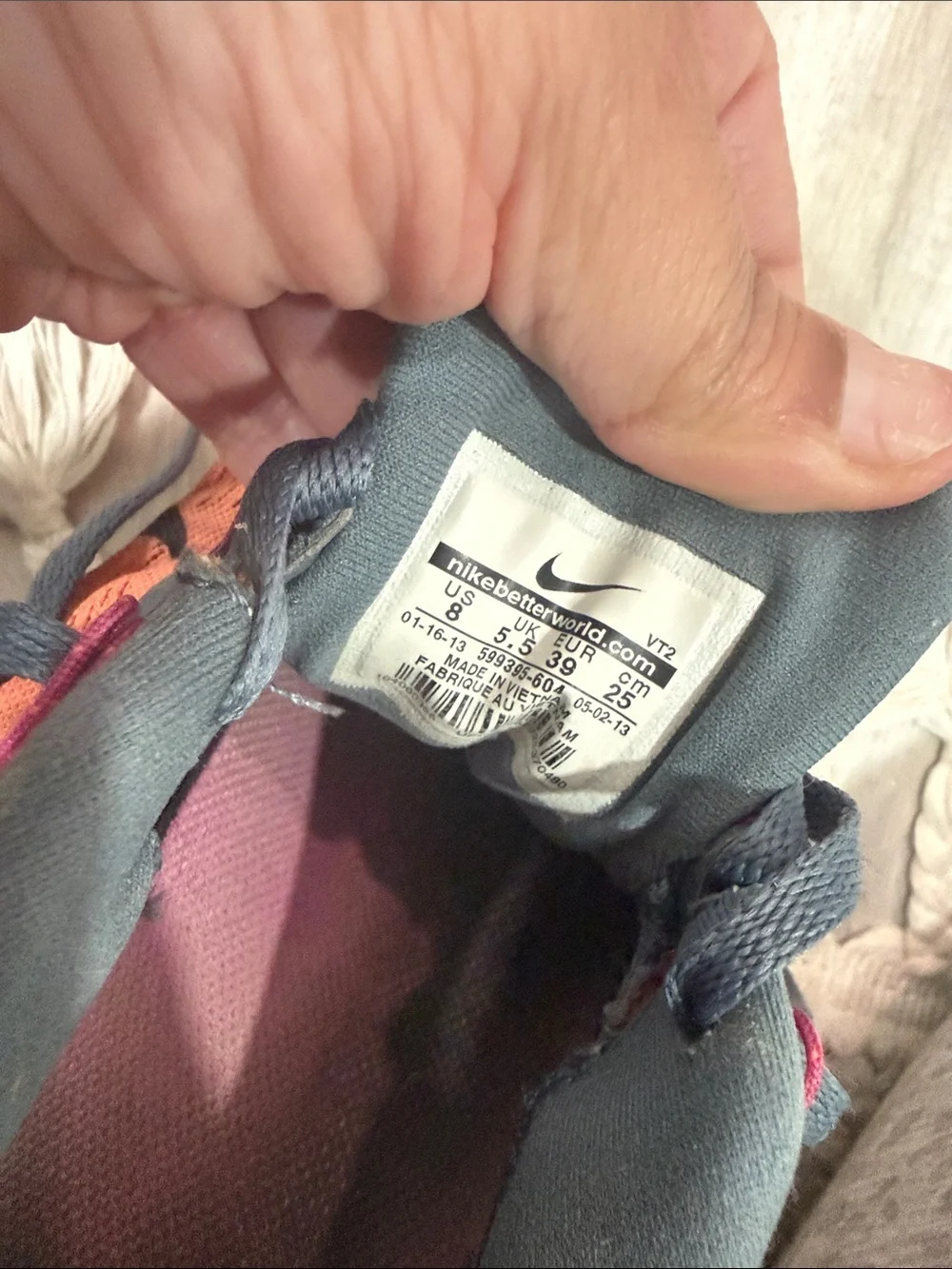 Pre-loved Nike Women's Coral and Black Running Shoes